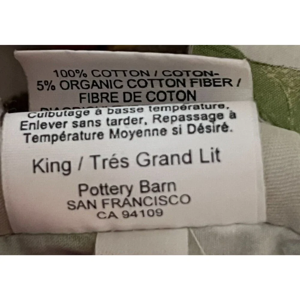 POTTERY BARN Spring Sparrow KING Duvet Cover Birds Botanical Colorful Cotton